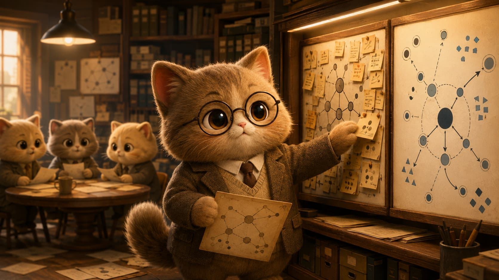 库恩猫在科学档案室中把异常记录移到新的研究框架旁