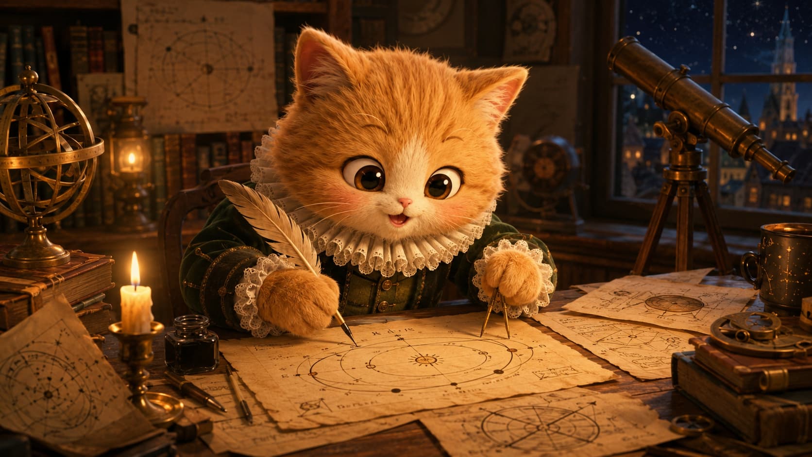 Kepler Cat revises an elliptical planetary orbit among observation records.