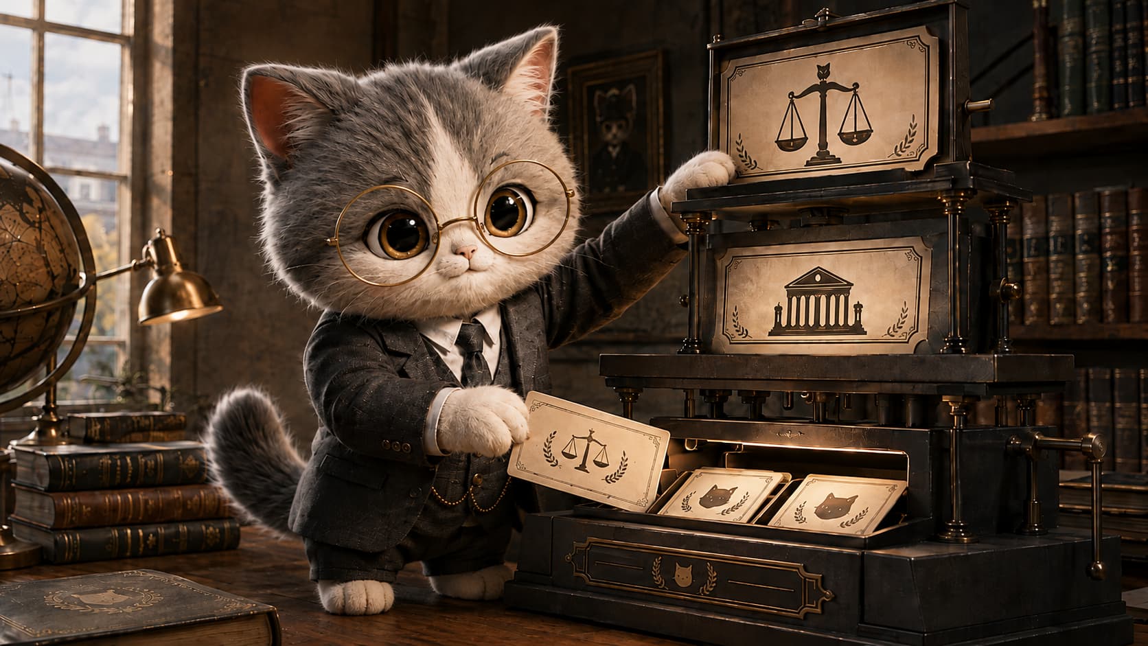 汉斯·凯尔森猫把一张普通规则卡放入更高层级原则的独立审查装置